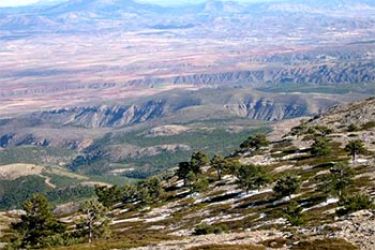 imagen de localización de la sierra de baza